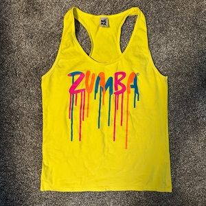 Yellow ZUMBA Tank Top! Size LARGE.